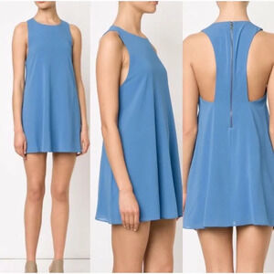 Alice + Olivia By Stacey Bendet Mini Dress Blue Silk Size M bridesmaid sexy